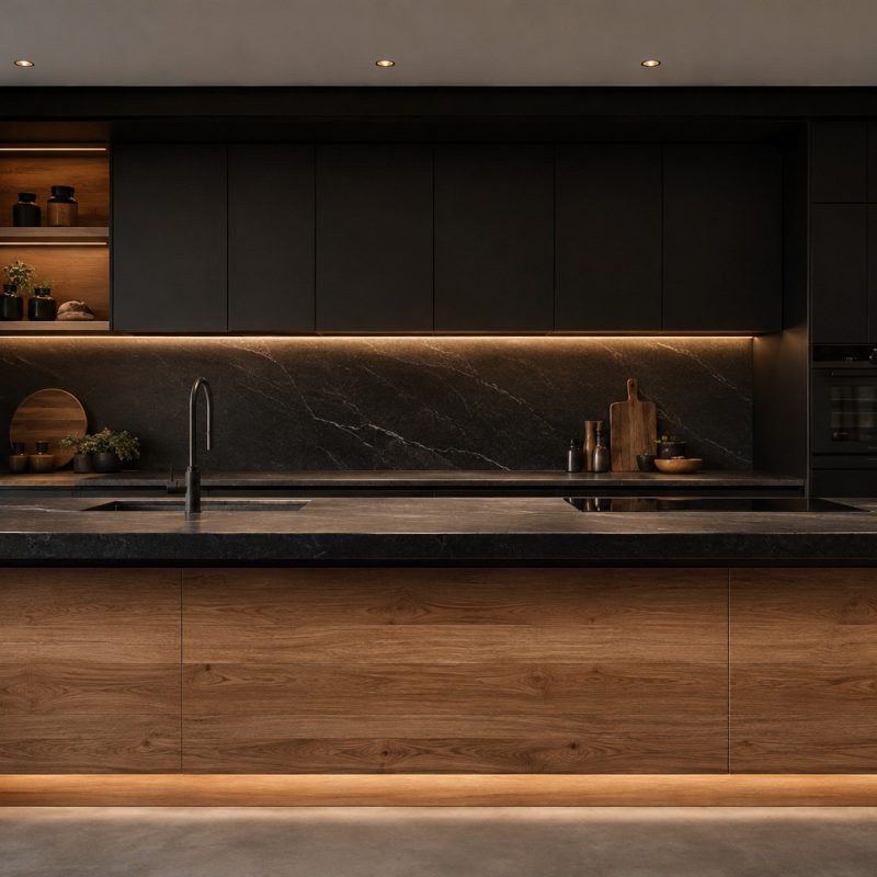 cocina-contemporanea-negro-madera-sevilla cocina-contemporanea-negro-madera-sevilla